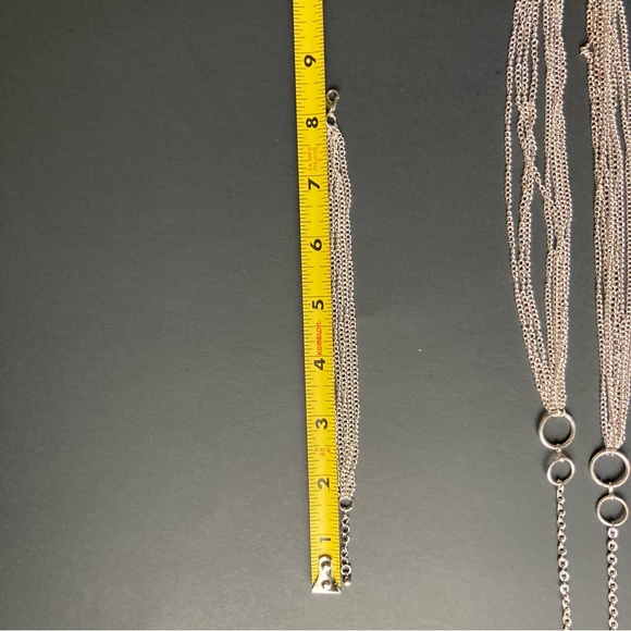 Silver Multi Chain Necklace & Bracelet Set - Picture 2 of 4